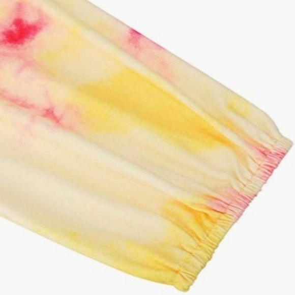 Leadingstar Yellow Tie-Dyed Long Sleeve Surplice Neckline Dress Size Large - Picture 5 of 9